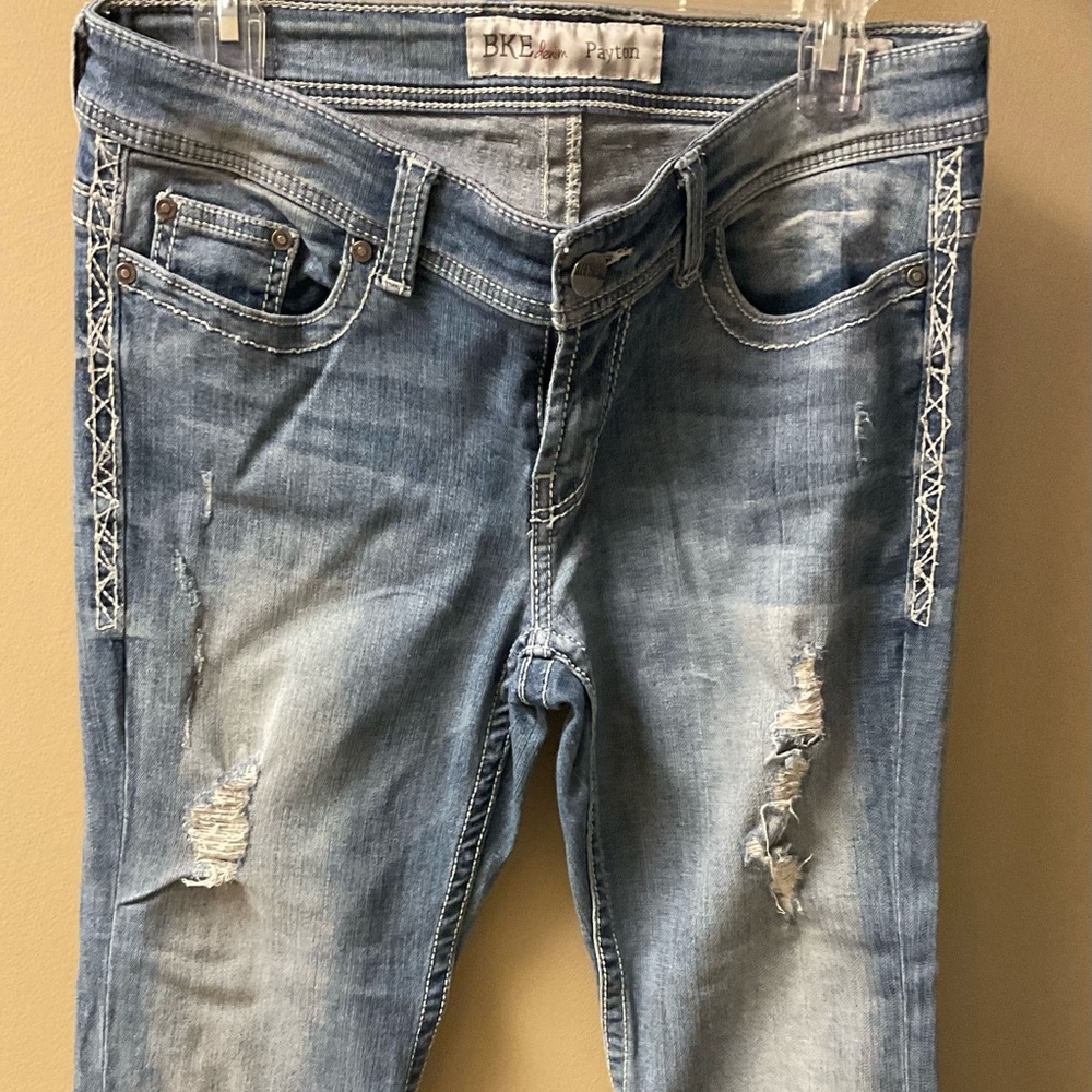 BKE Light Blue Distressed Skinny Jeans